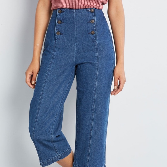 Modcloth Denim - Modcloth Essence of Adventure Wide-Leg Jeans
